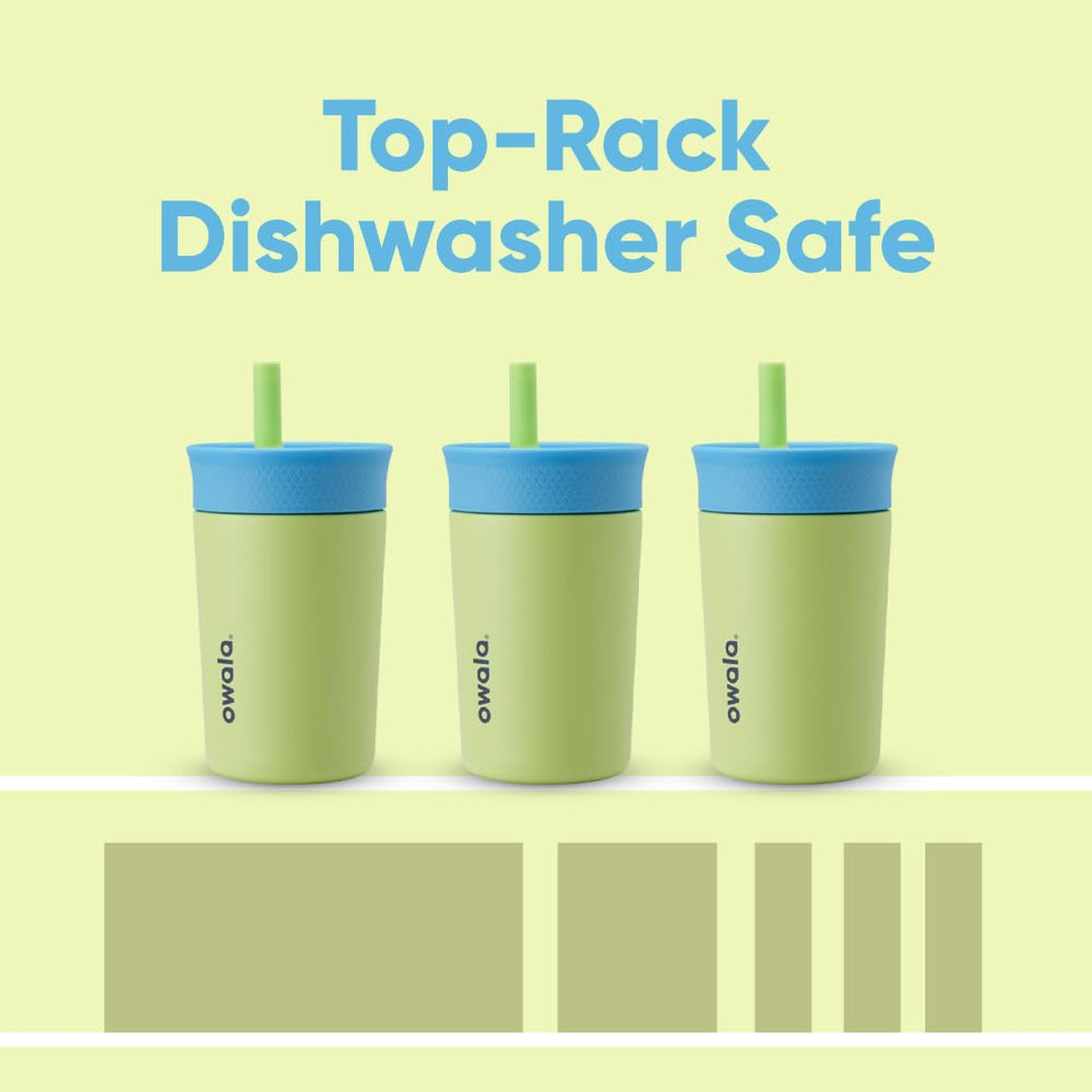 Owala lifestyle shot of child sipping tumbler showing durable, on-the-go hydration