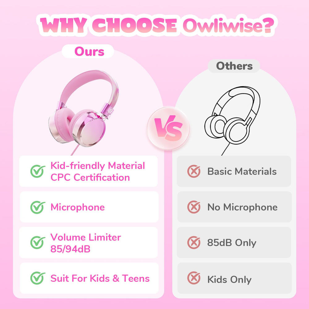 Owliwise child wearing headphones demonstrating comfortable fit and clear audio