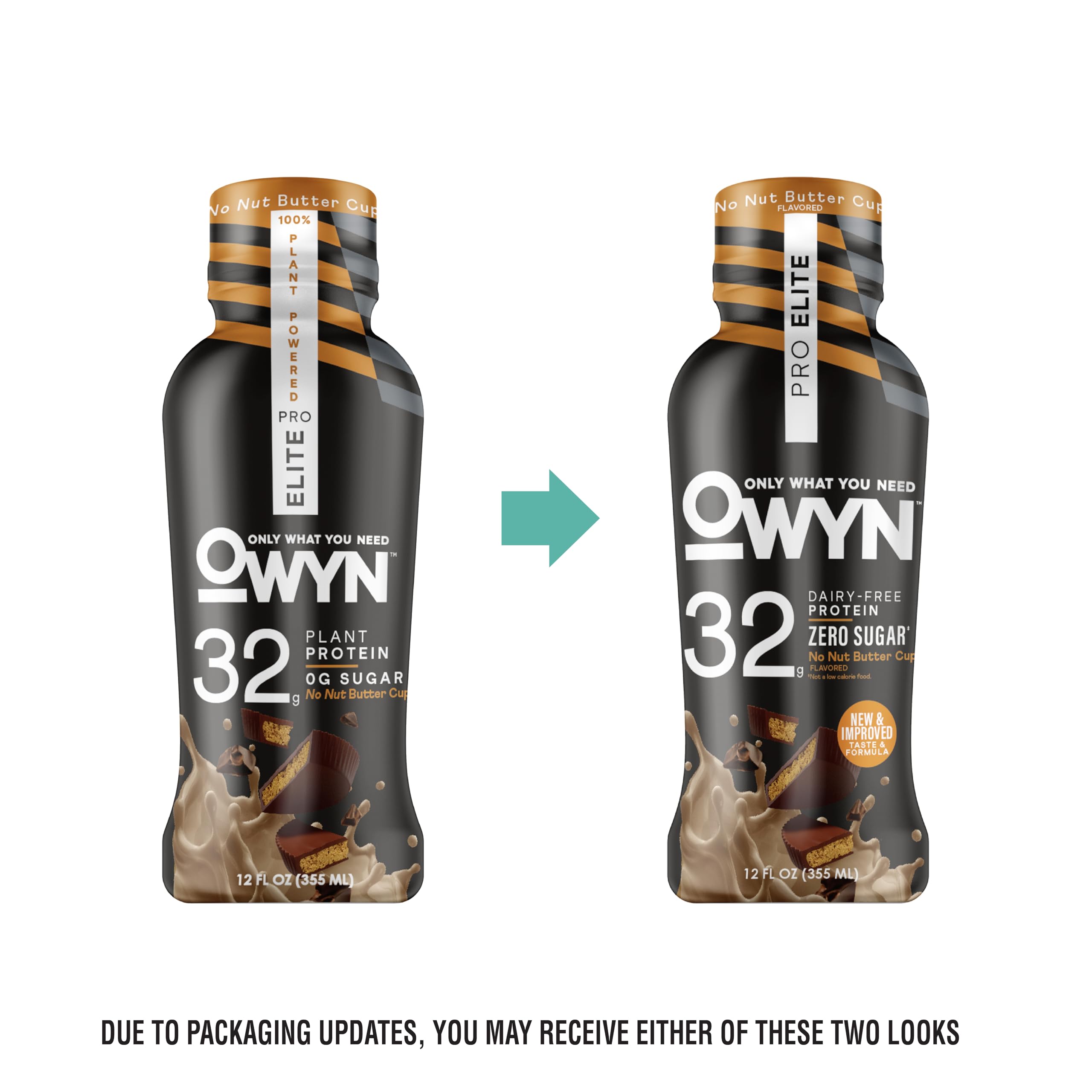 OWYN pouring No Nut Buttercup over ice for a refreshing post-workout drink