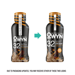 OWYN pouring No Nut Buttercup over ice for a refreshing post-workout drink