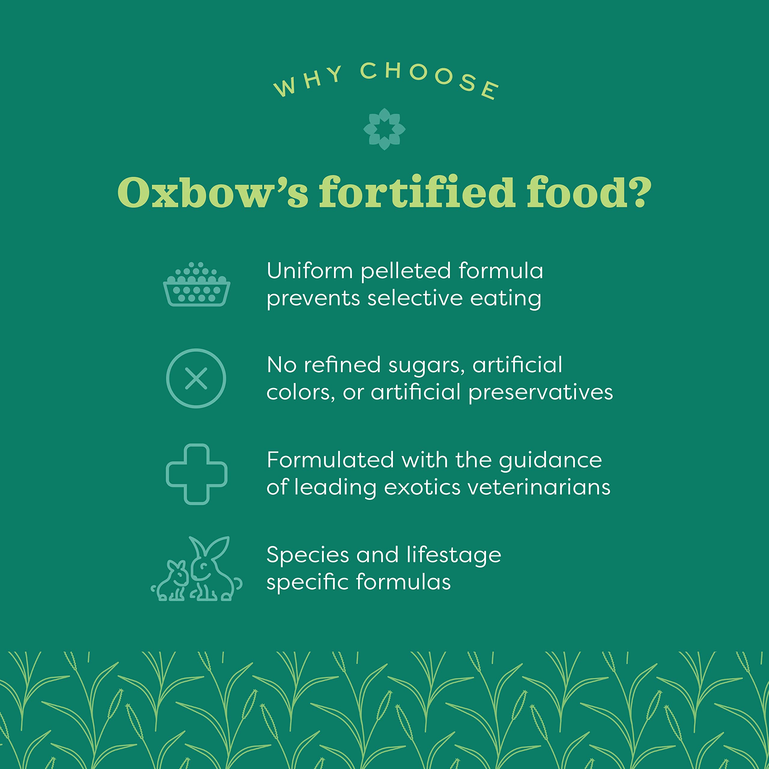 Oxbow pellets next to ruler showing size and portion-control benefit