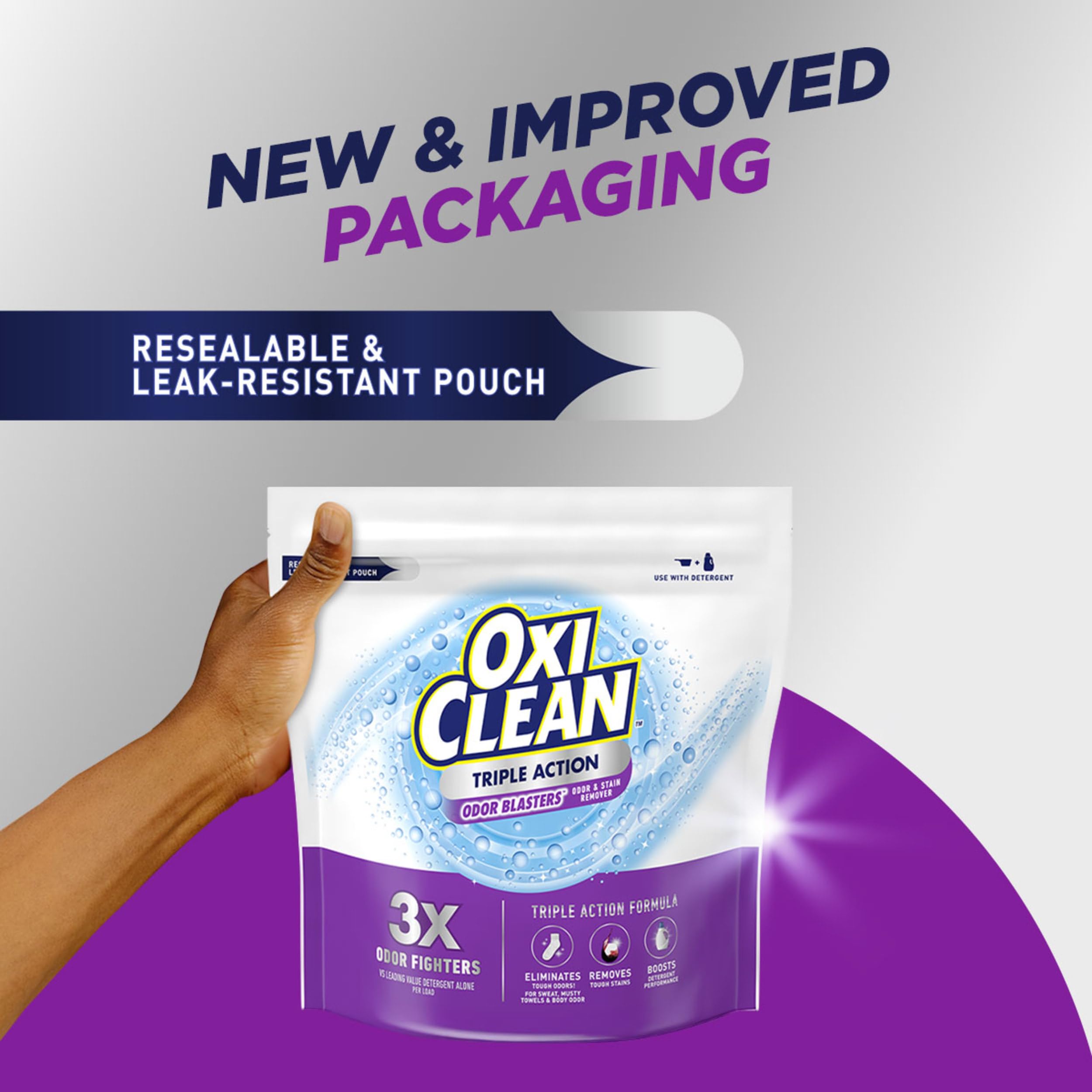 Pet bedding in washer with OxiClean illustrating safe odor and stain cleaning for pet items
