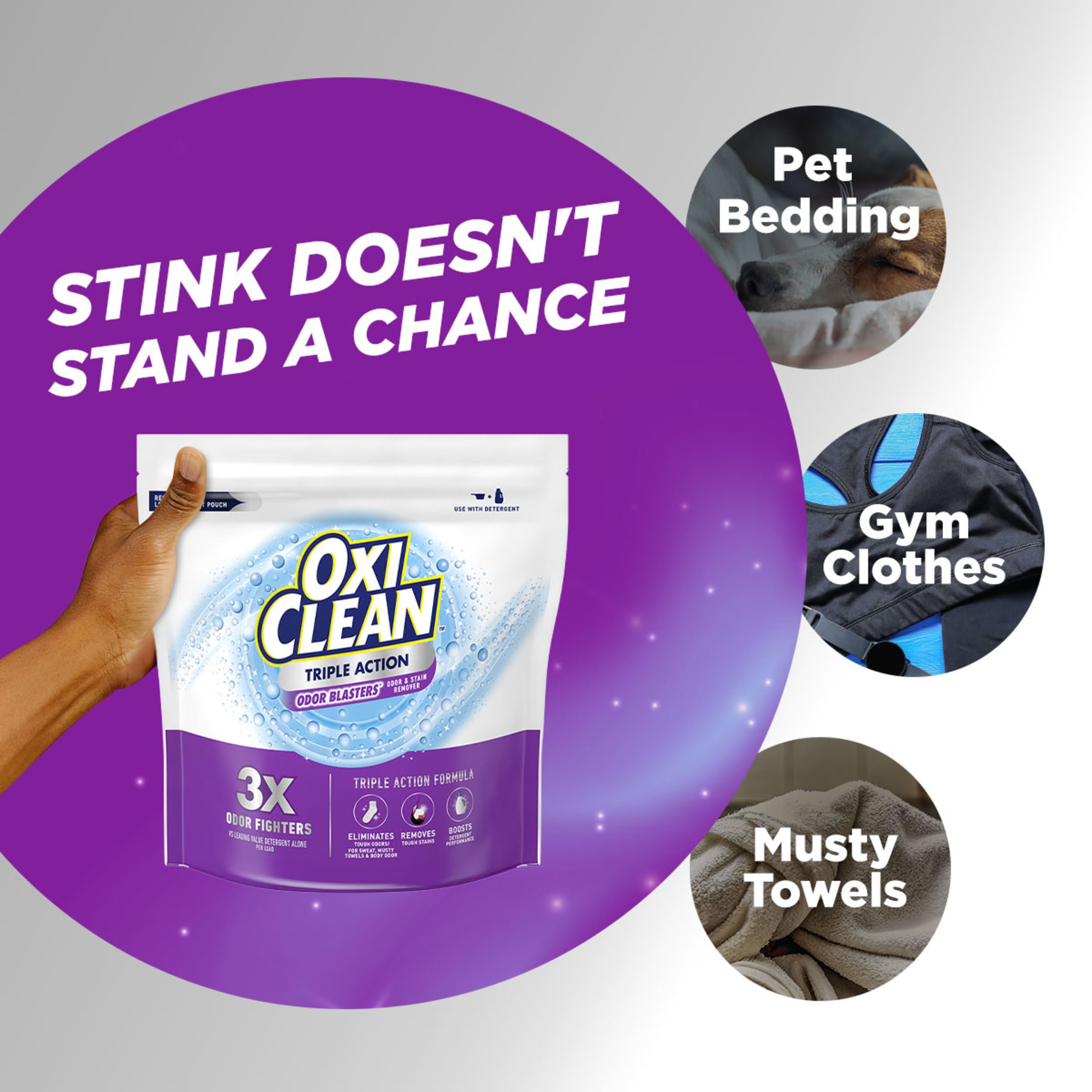 Bowl pre-soak mixture with OxiClean powder showing how to treat heavy stains before washing