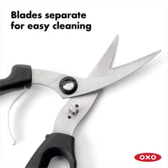 Macro of OXO blade notch holding bone in place so you can cut with confidence and accuracy