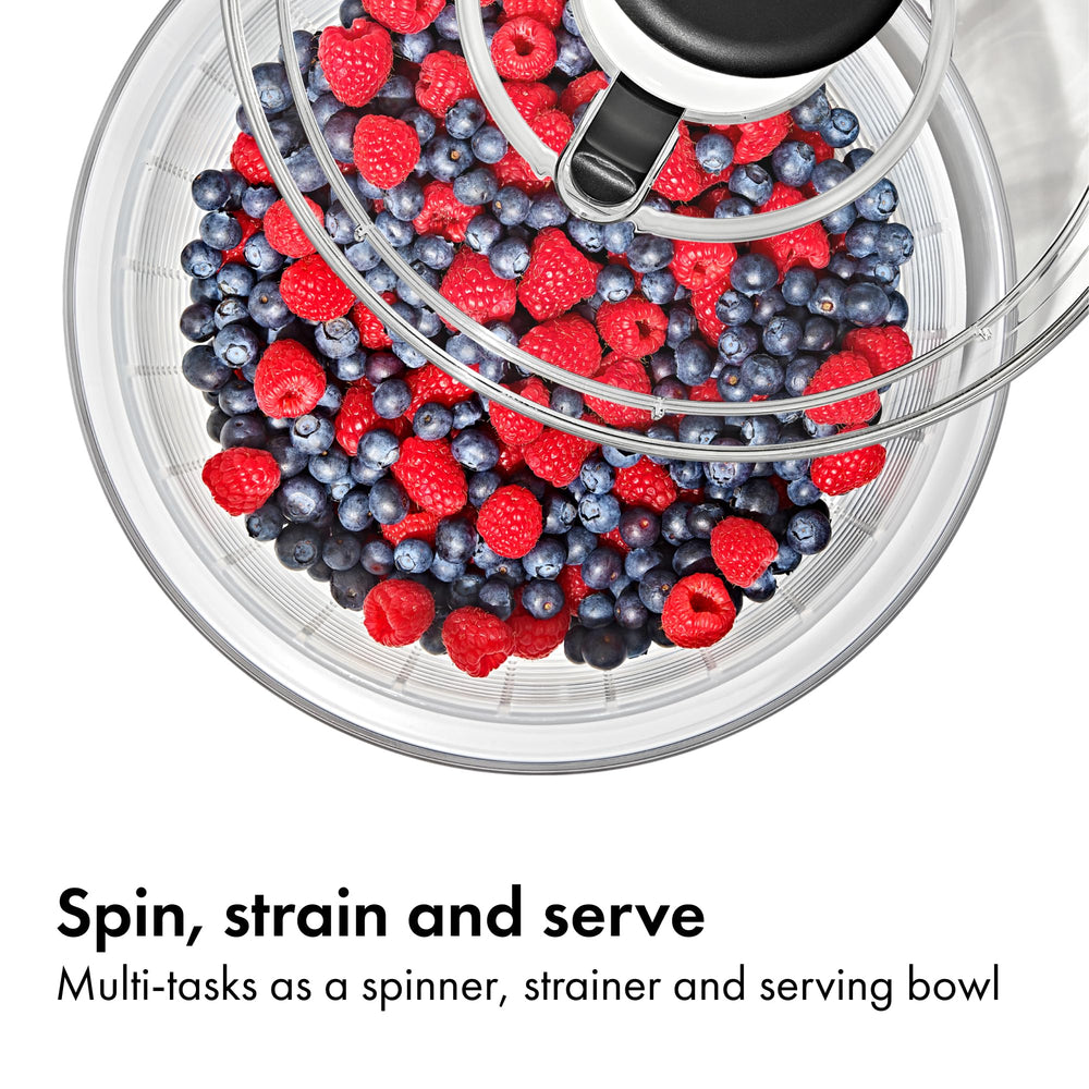 OXO bowl underside with non-skid base, keeps spinner steady during use