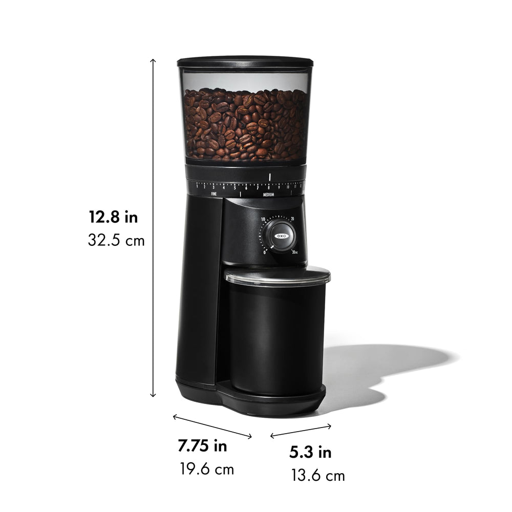 OXO Brew packaging and labels highlighting model features and home-ready design