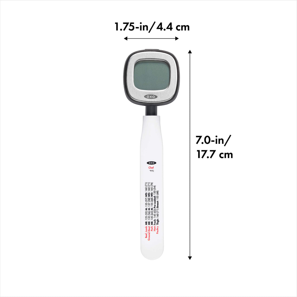 OXO Good Grips pivoting head at an angle for ergonomic viewing and reduced wrist strain