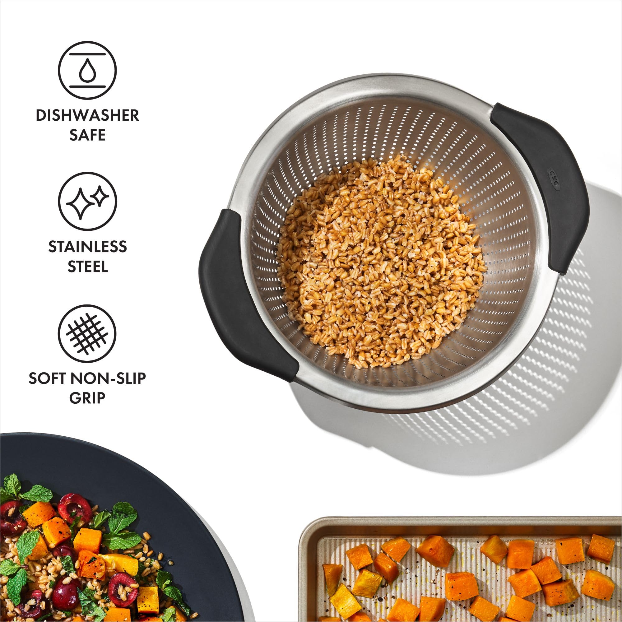 OXO Good Grips beside measuring cup showing 3-qt scale for portion clarity