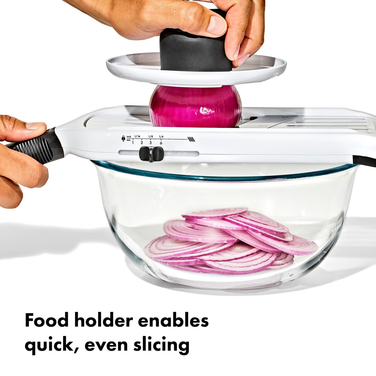 OXO Good Grips julienne output showing matchstick carrots for garnishes
