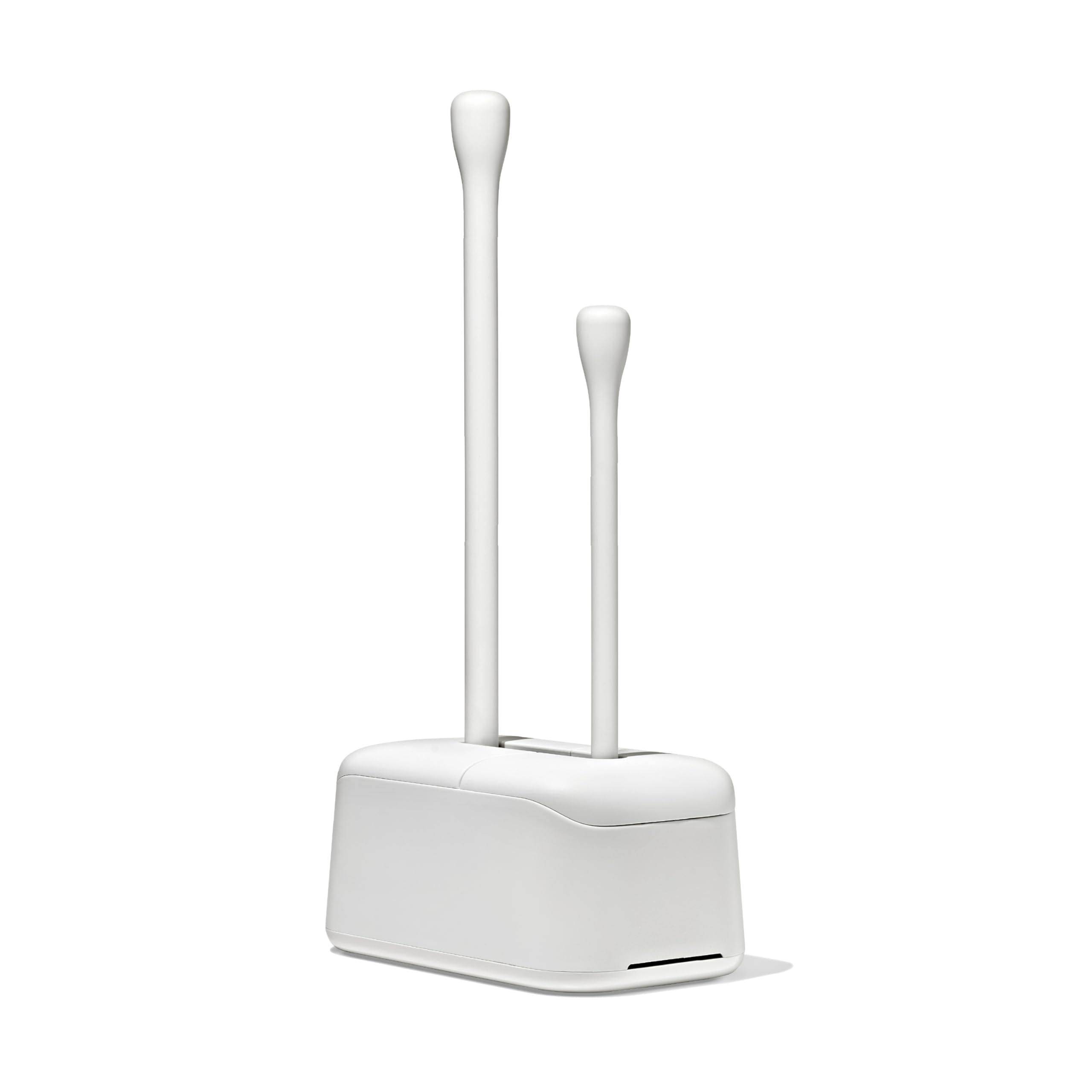OXO Good Grips next to toilet to show compact footprint and space-saving size