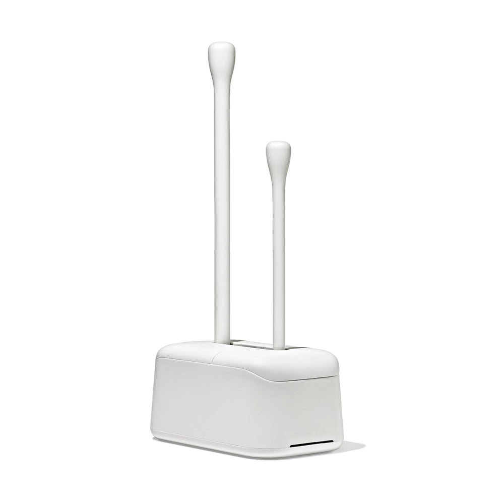 OXO Good Grips next to toilet to show compact footprint and space-saving size