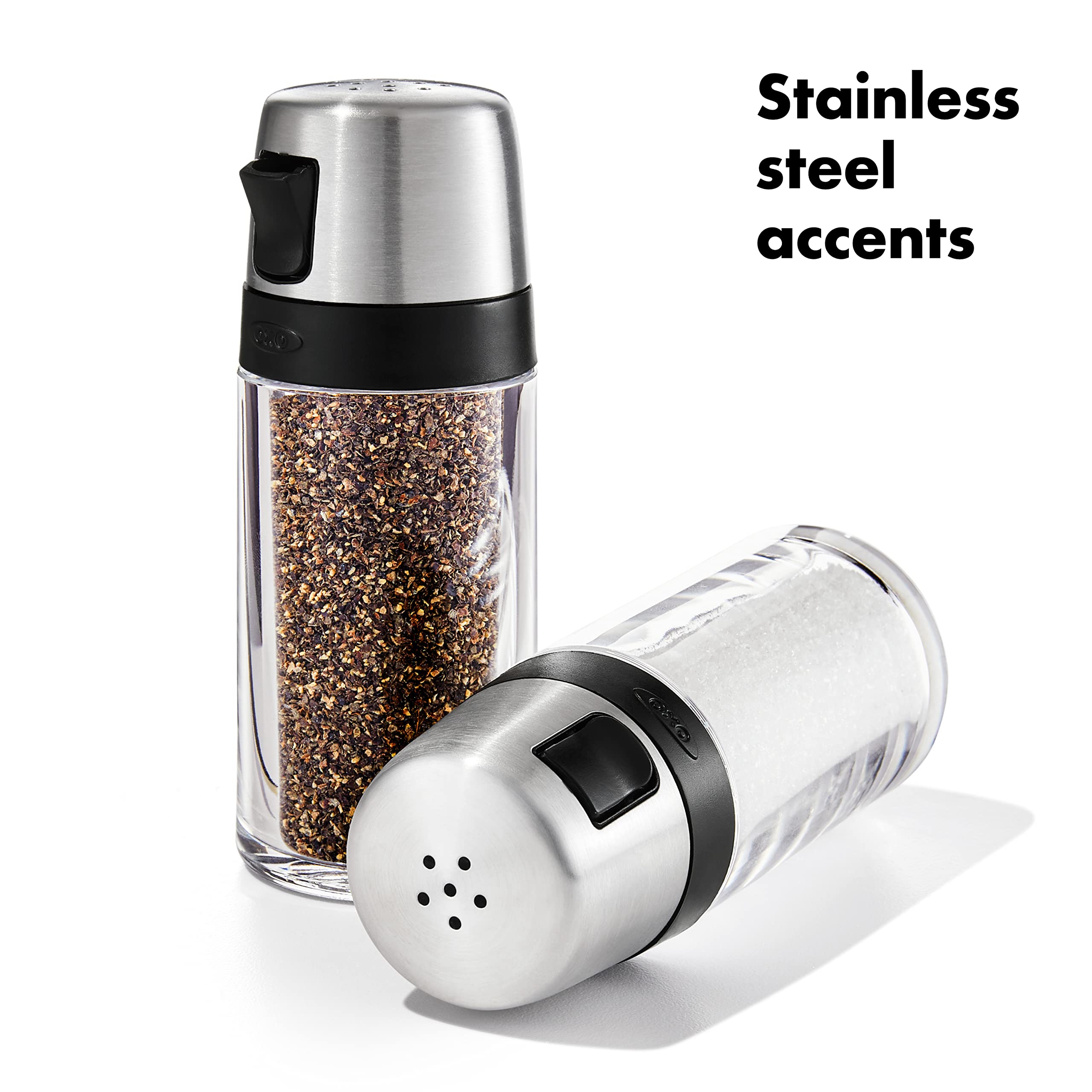 OXO Good Grips scale comparison next to a spoon to show compact size and countertop fit