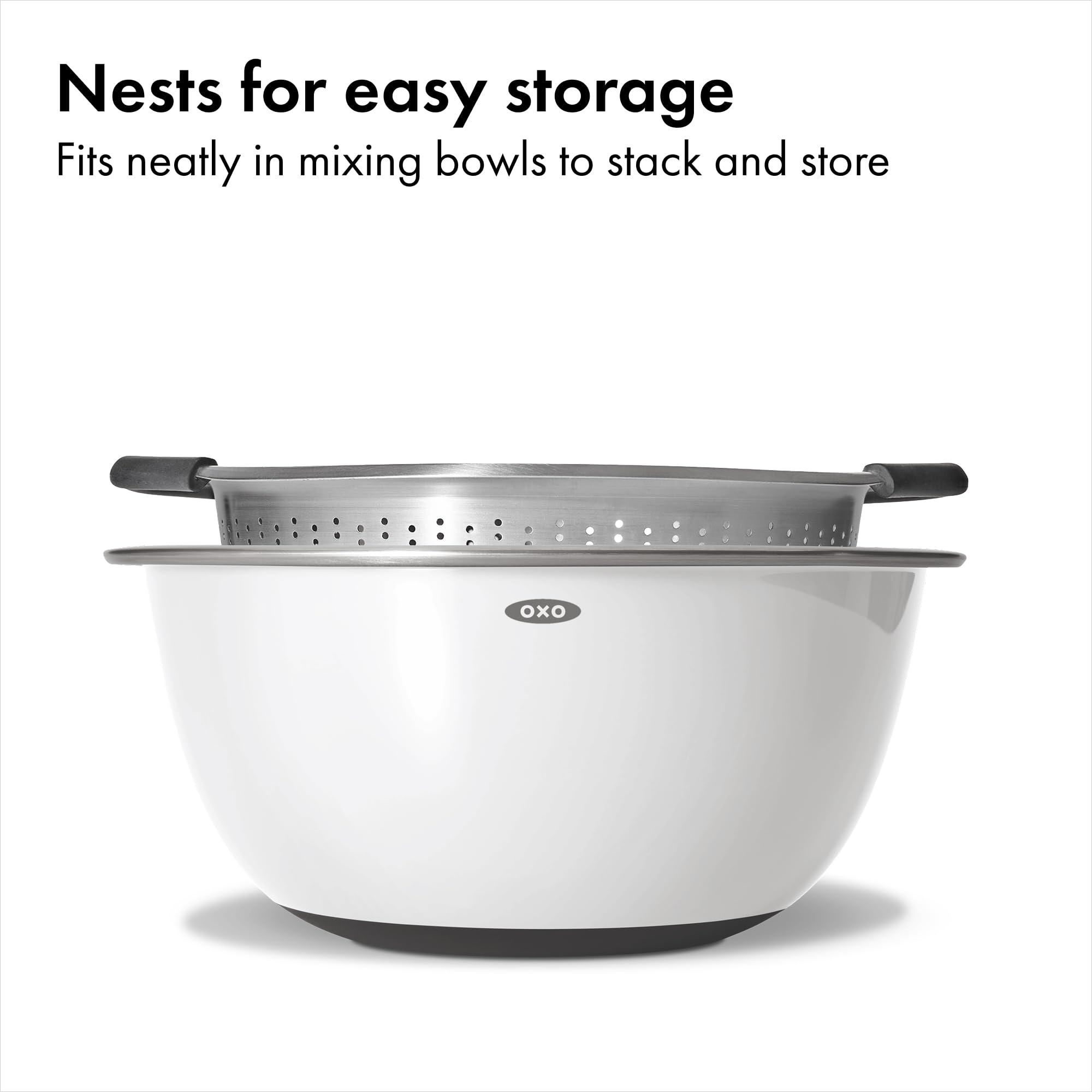 OXO Good Grips nested in mixing bowl for compact, organized storage