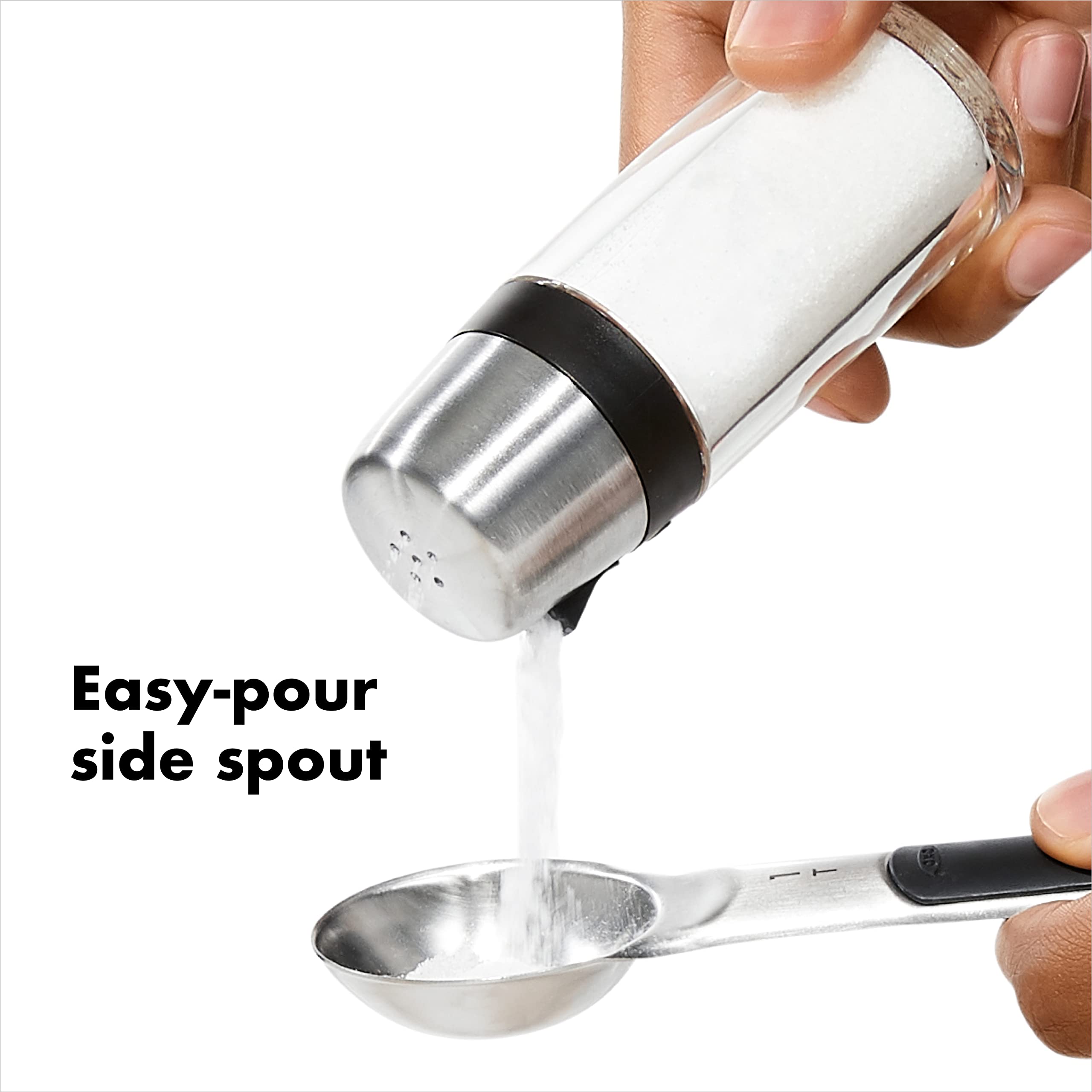 OXO Good Grips twist-off lid open revealing wide refill opening for quick, mess-free refills