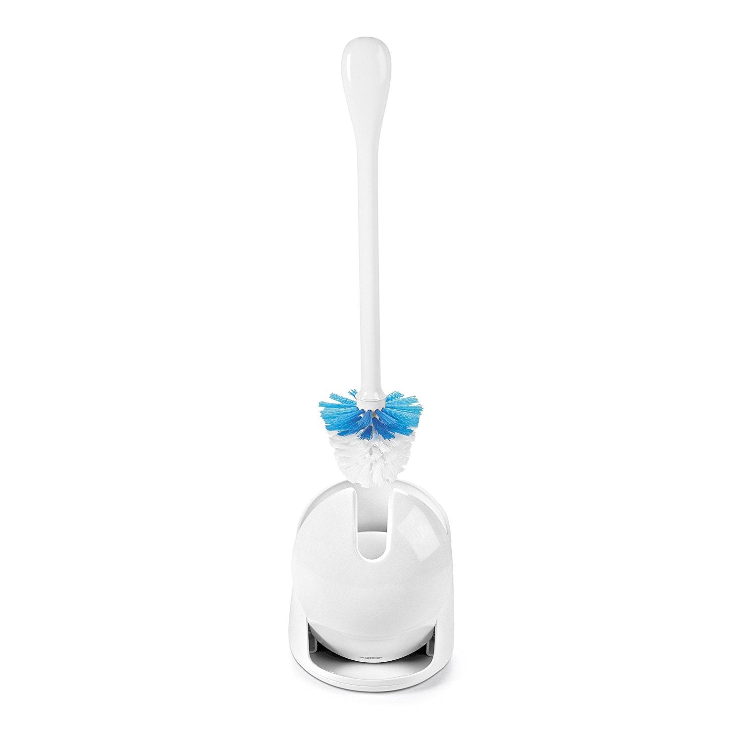 OXO non-slip handle detail for secure comfortable scrubbing