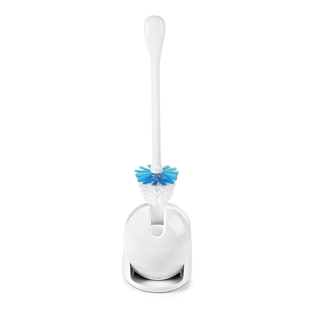 OXO non-slip handle detail for secure comfortable scrubbing