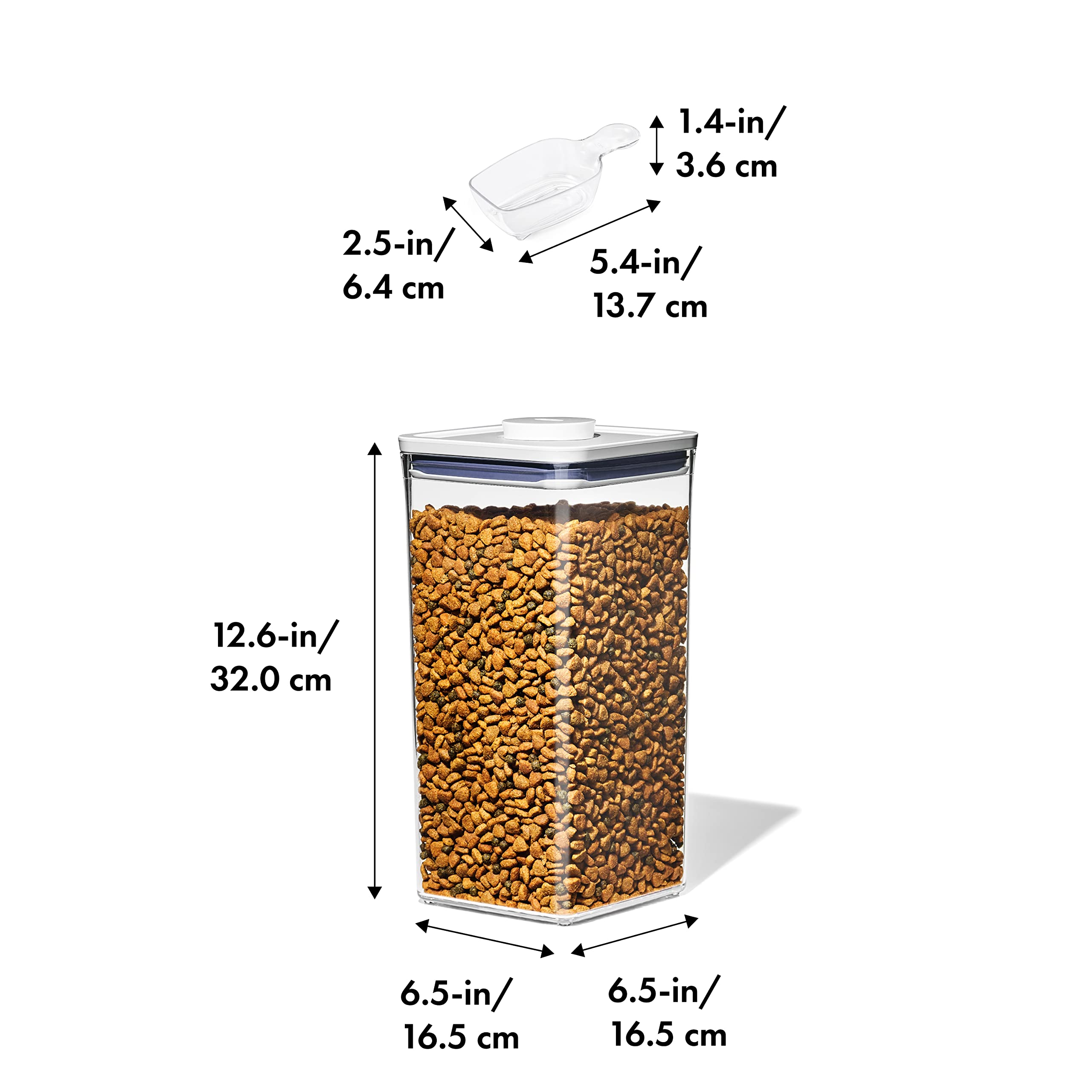 OXO Pet POP lid seal closeup demonstrating airtight protection benefit