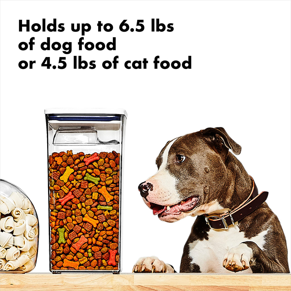 OXO Pet POP half-cup scoop detail for easy measured feeding benefit