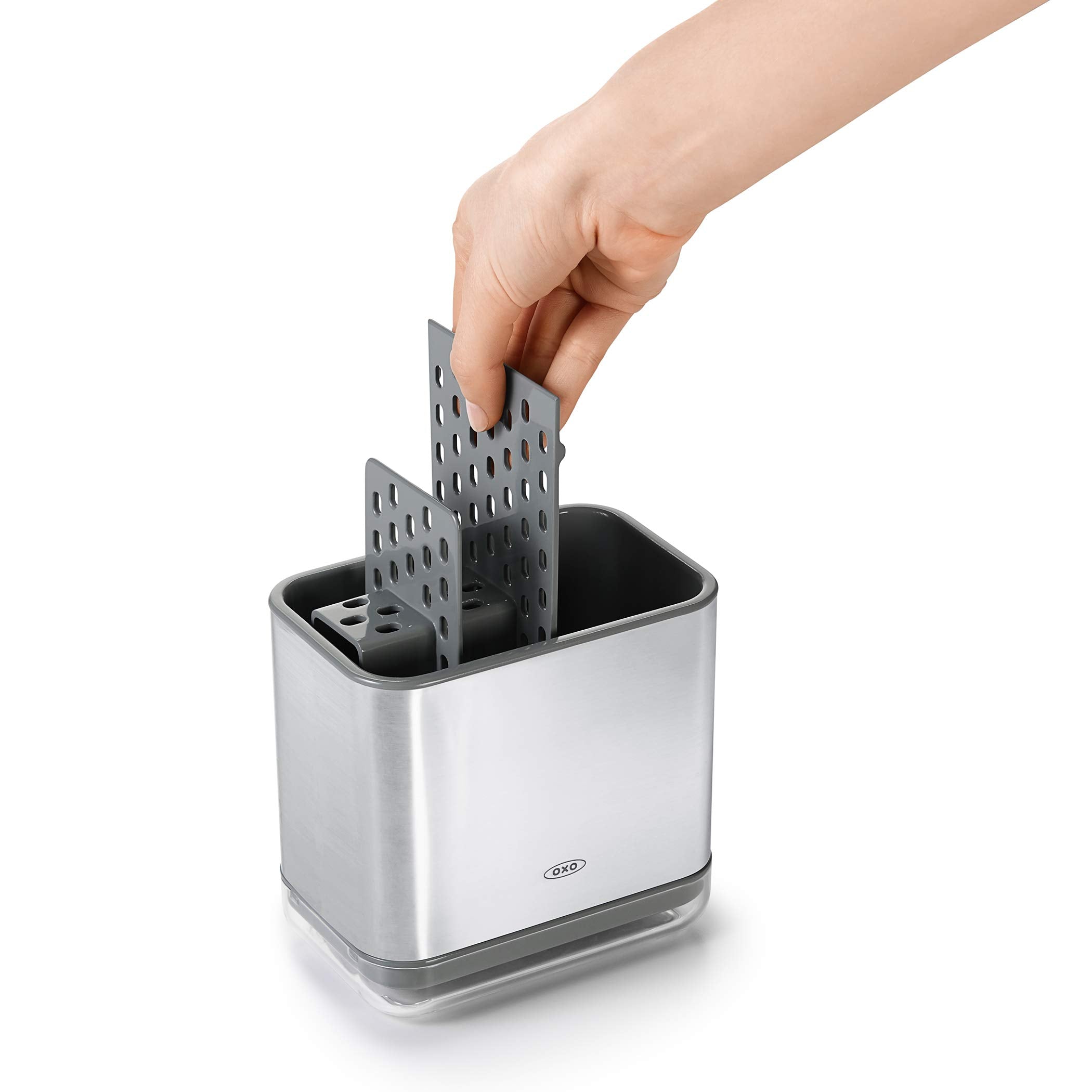 OXO scale comparison with spoon indicates compact footprint and space savings