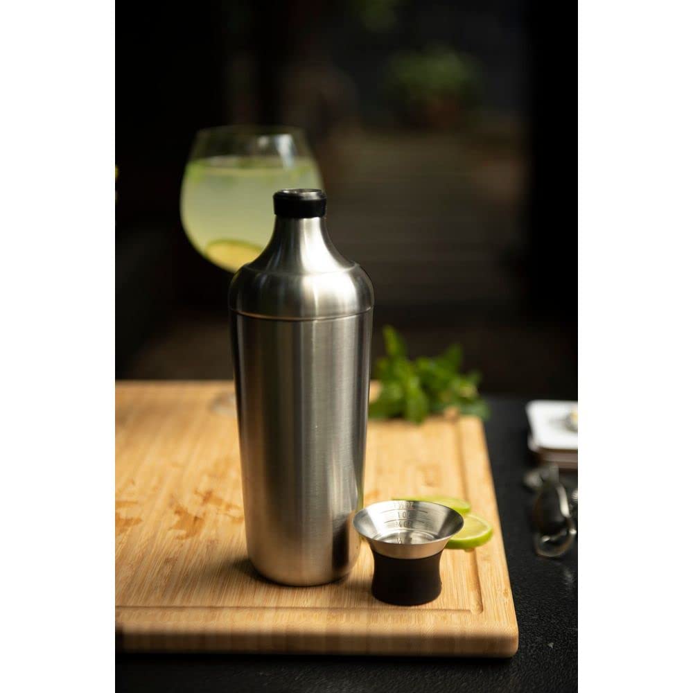OXO lifestyle scene with shaker and glasses for entertaining convenience