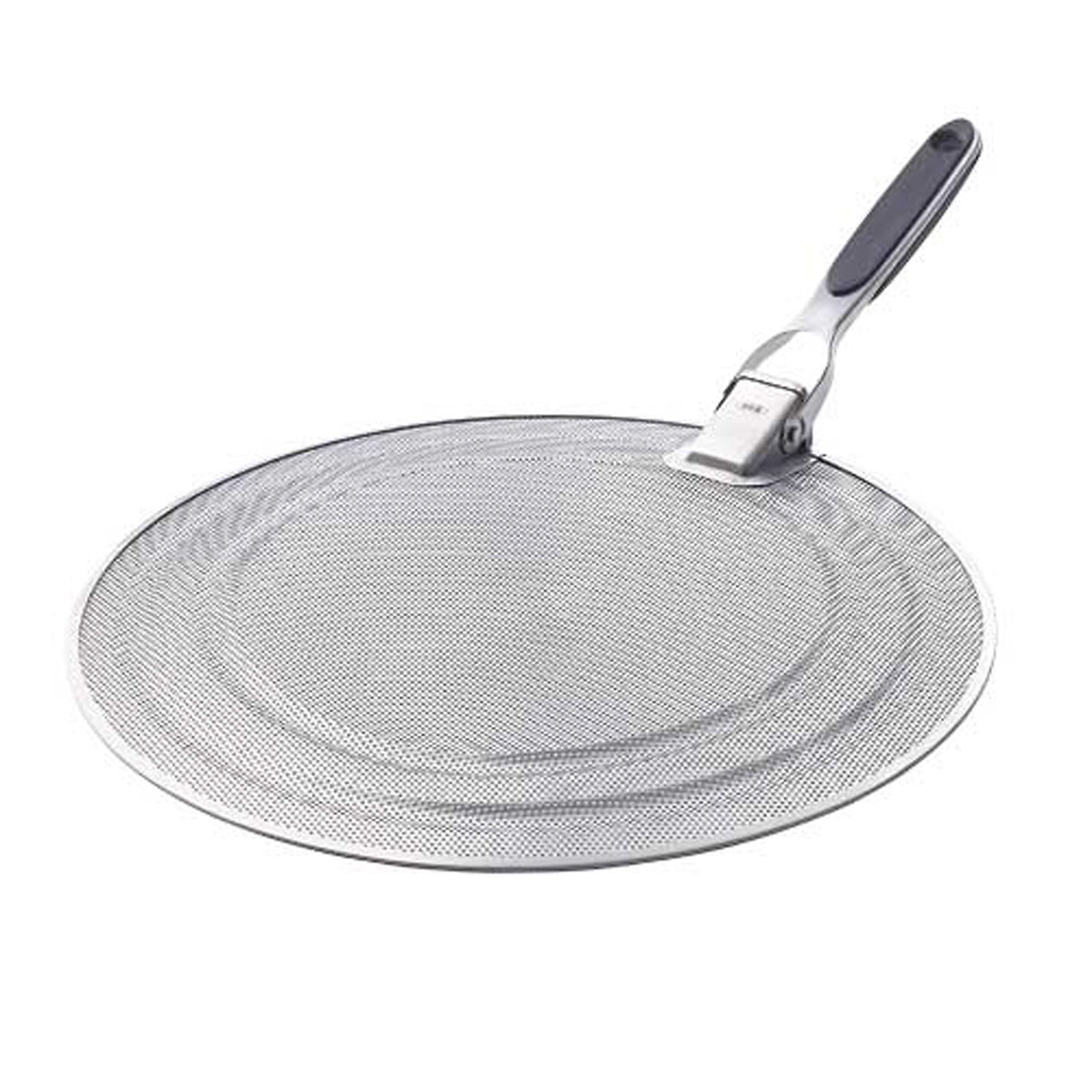 OXO Good Grips front view on pan showing full coverage and easy splatter control