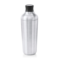 OXO front view of stainless cocktail shaker showing sleek silhouette and durable finish