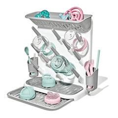 OXO Tot drying rack front view showing compact organization benefit