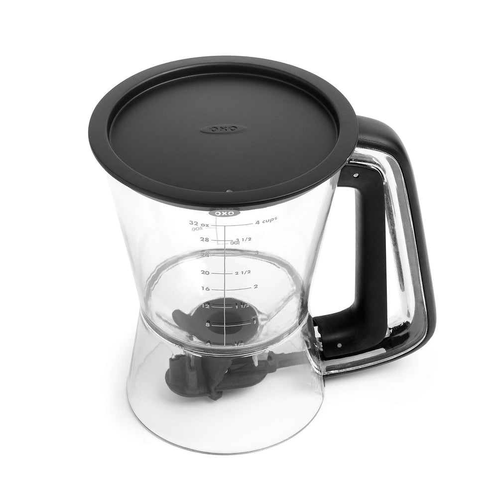 OXO Good Grips showing wide top opening for mess-free filling and fast refills