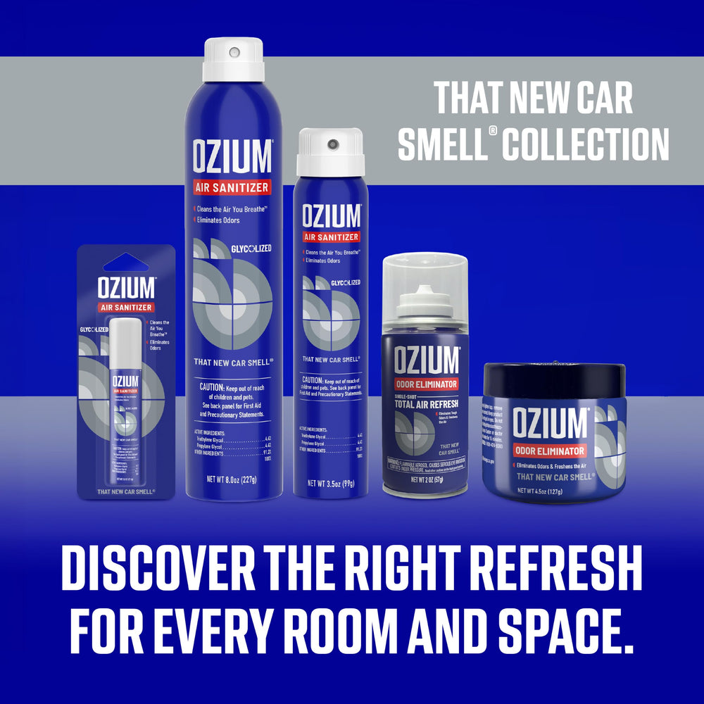 ozium car fogger before and after interior showing reduced visible odor signs