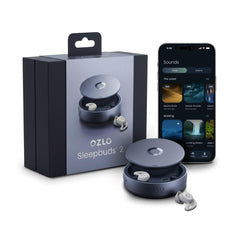 Ozlo front packaging showing sleepbuds and case, reassuring all-night comfort