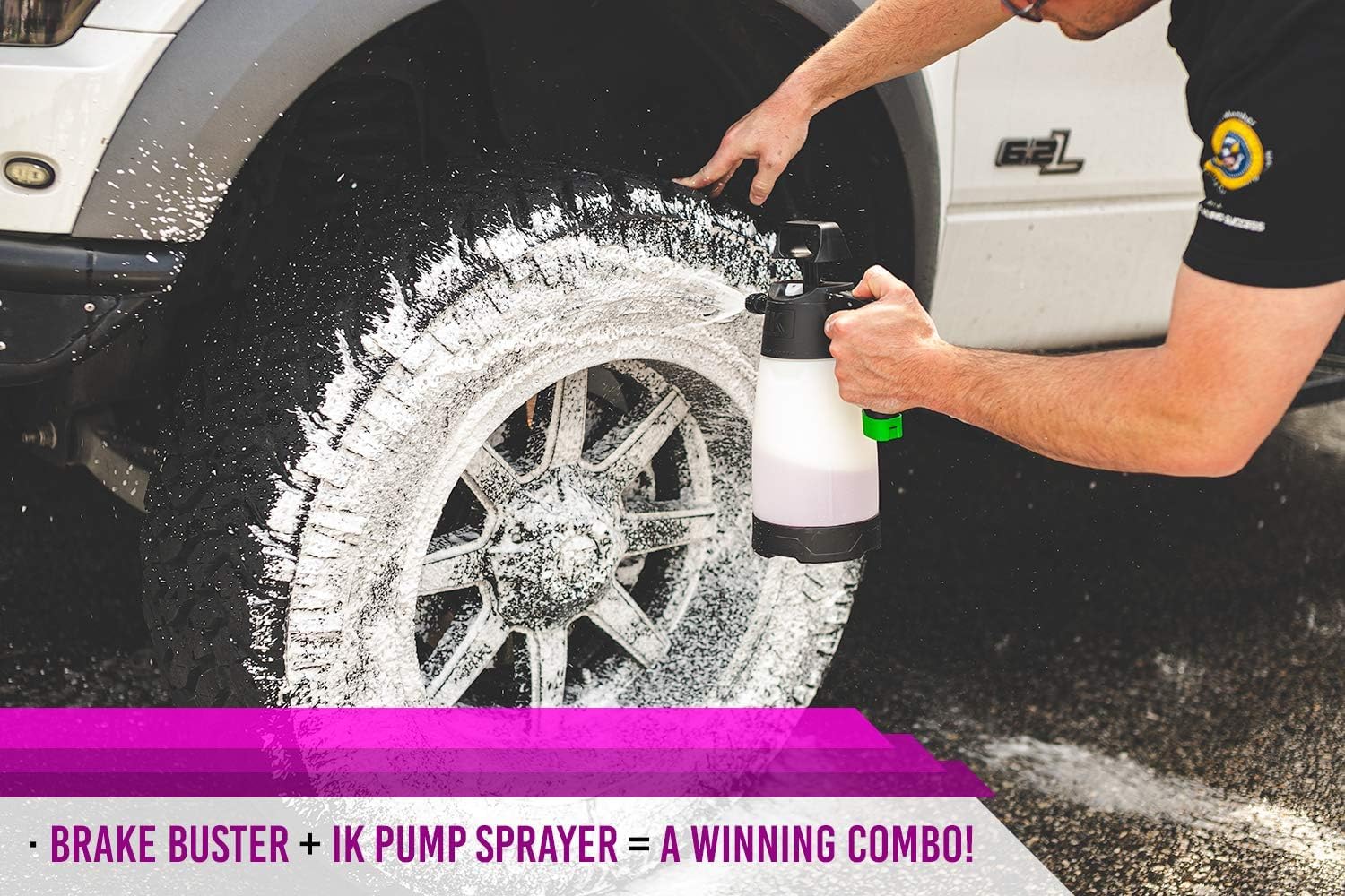 P & S Brake Buster applied from foam cannon demonstrating broad coverage and time savings