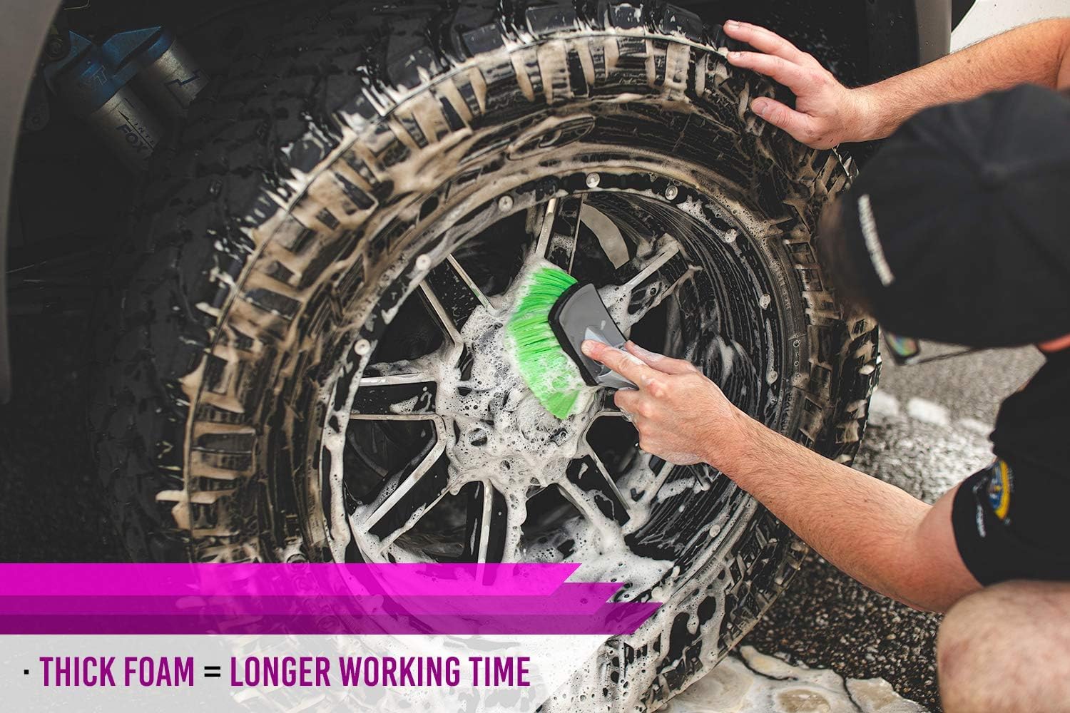 P & S Brake Buster before and after wheel shot showing restored shine and brake dust removal