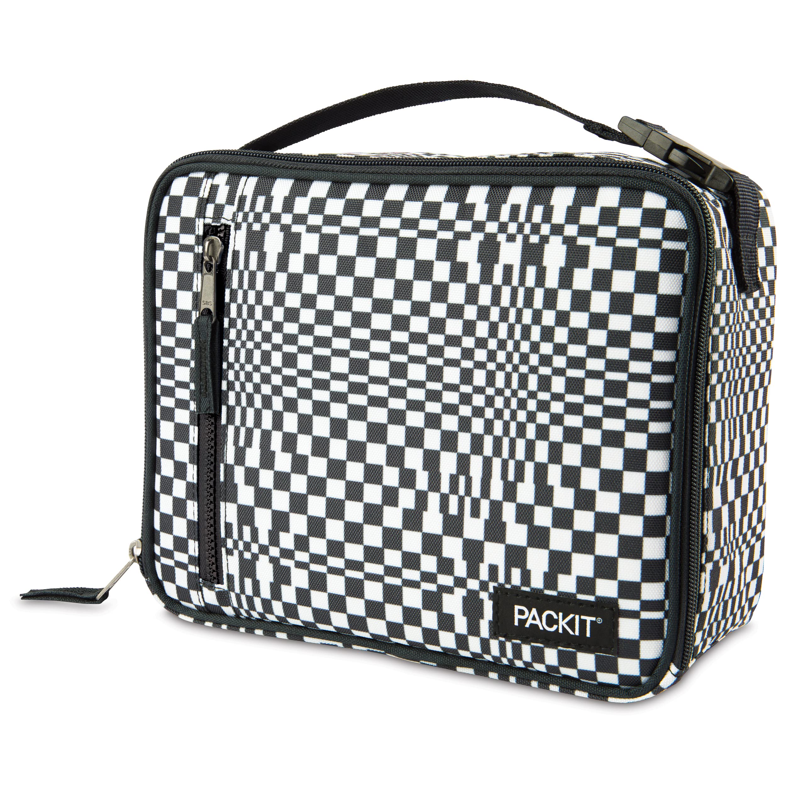 PackIt checked out front view showing pattern and carry handle for stylish portability