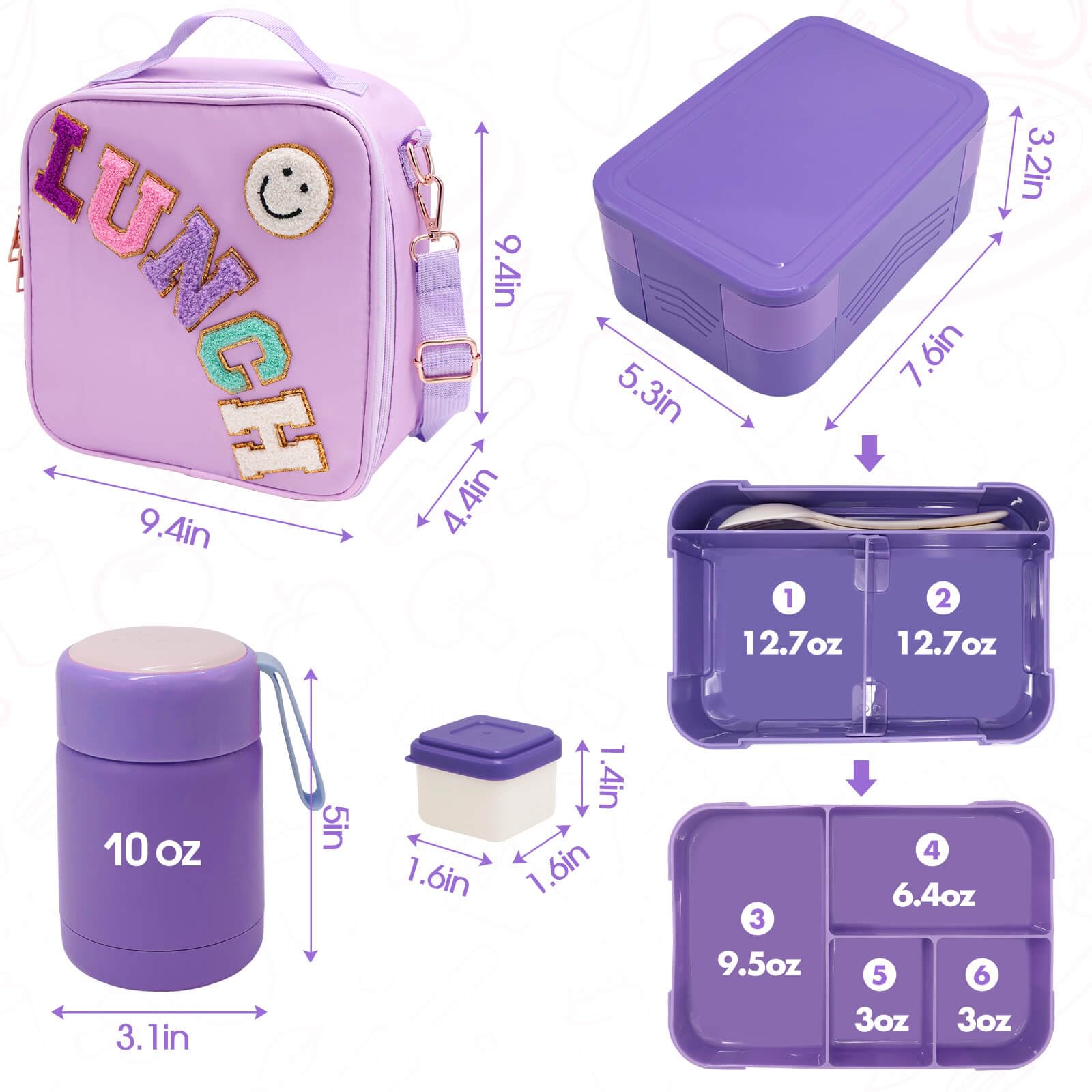 PainZieteg lifestyle image of a girl carrying the lunch set showing comfortable strap use