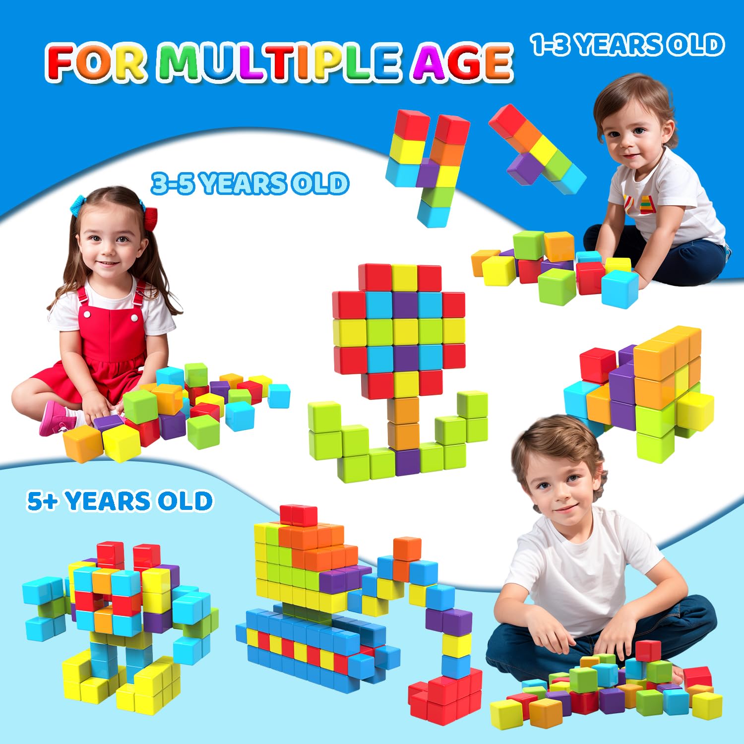 Pairez Toys colorful cubes floating in bath emphasizing waterproof play