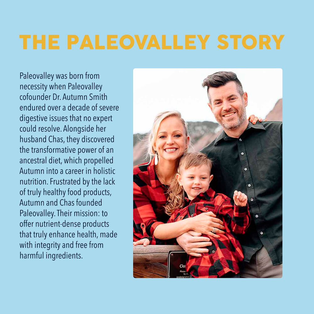 Paleovalley chocolate powder on kitchen counter in lifestyle scene suggesting everyday use