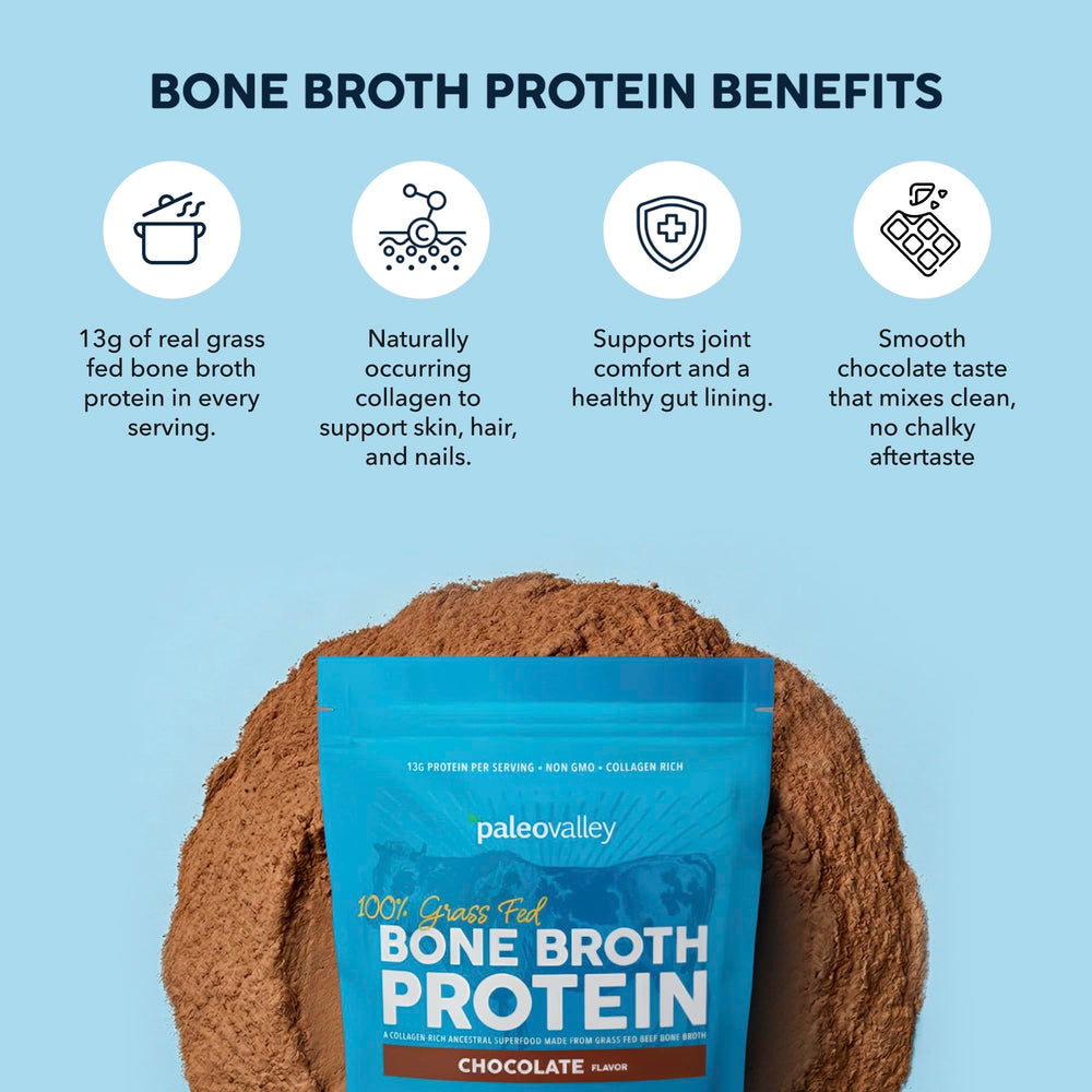 Paleovalley open can with powder visible highlighting easy scoopability for quick protein