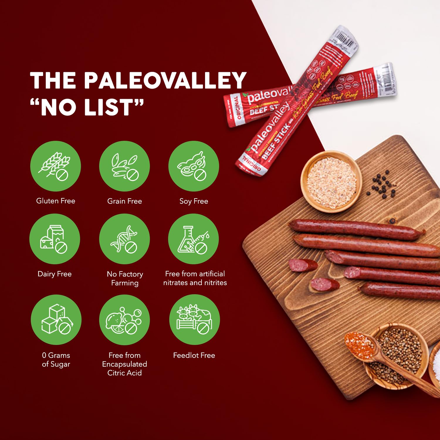 Paleovalley beef sticks inside a backpack showing portability benefit