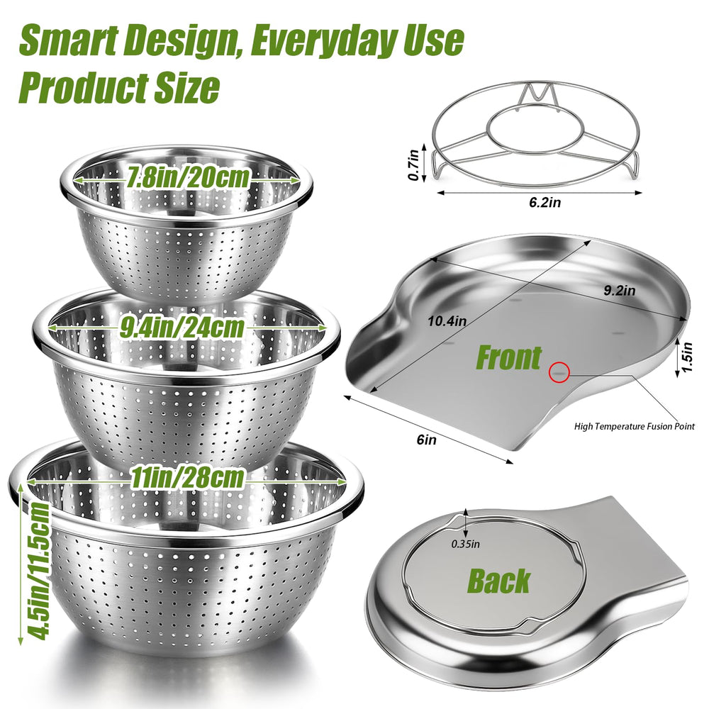 Palksky nested colanders stored in cabinet showing compact, space-saving storage