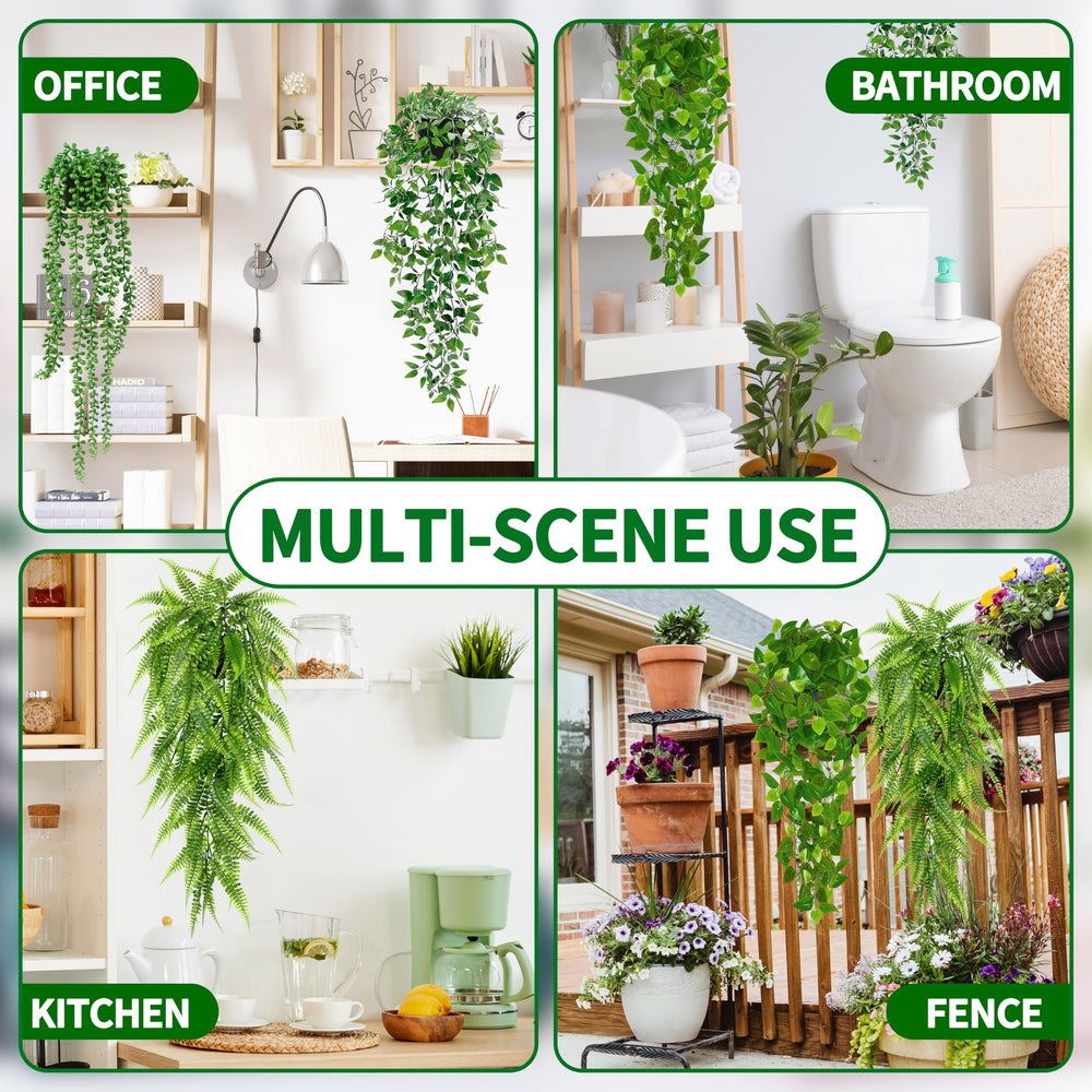 Palonu long ivy vine cascading from shelf, adds height and visual interest