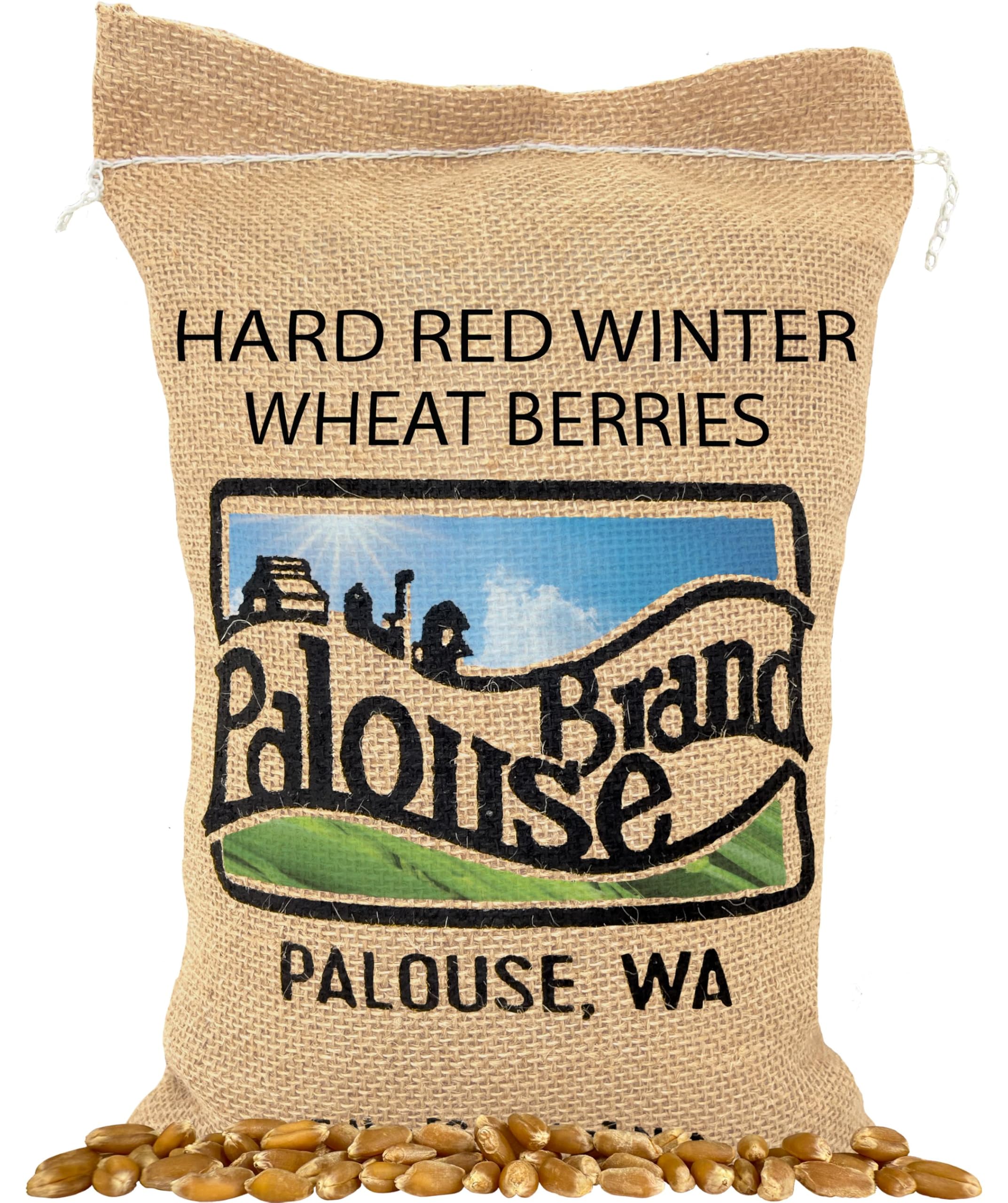 Palouse Brand front packaging showing 5 lb wheat berries and farm origin benefit