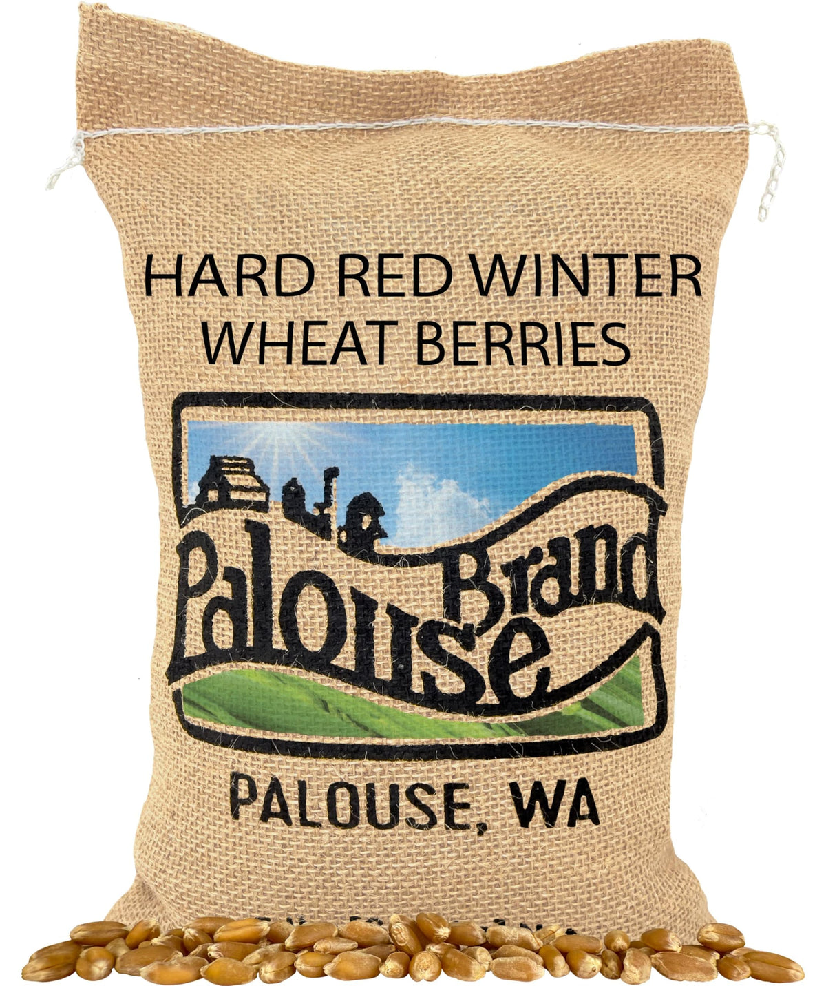 Palouse Brand front packaging showing 5 lb wheat berries and farm origin benefit