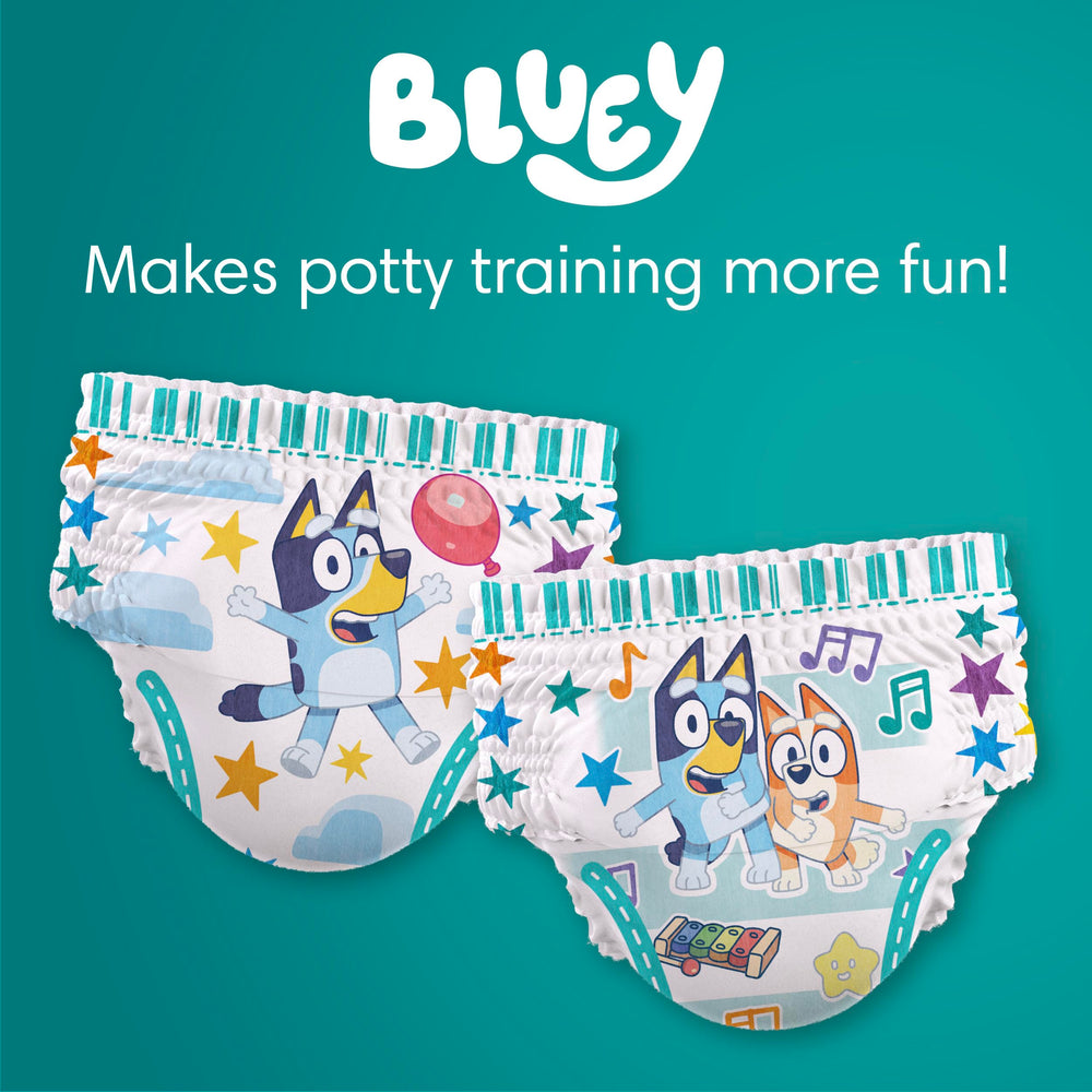 Open Pampers Easy Ups pack revealing 40-count training pants inside