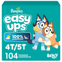 Pampers Easy Ups front packaging shows product and count for quick choice