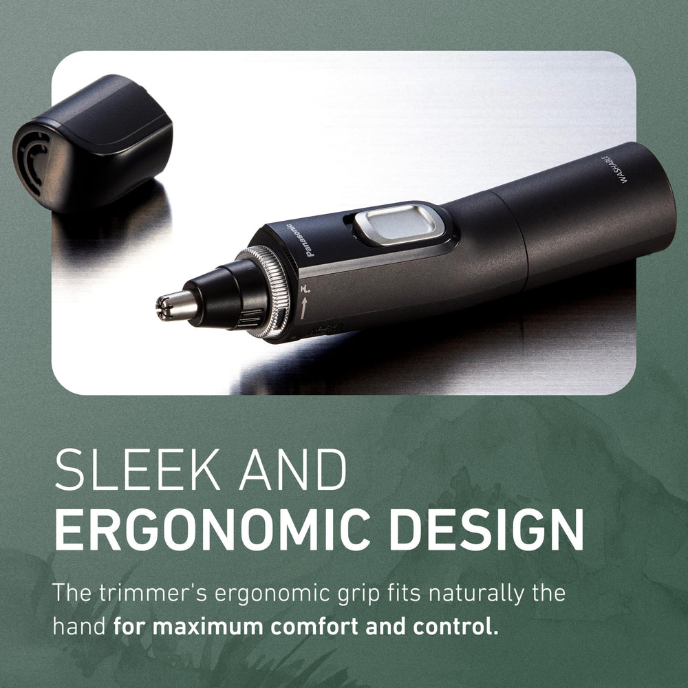 Panasonic ER-GN70-K held in hand showing compact size and travel-ready benefit
