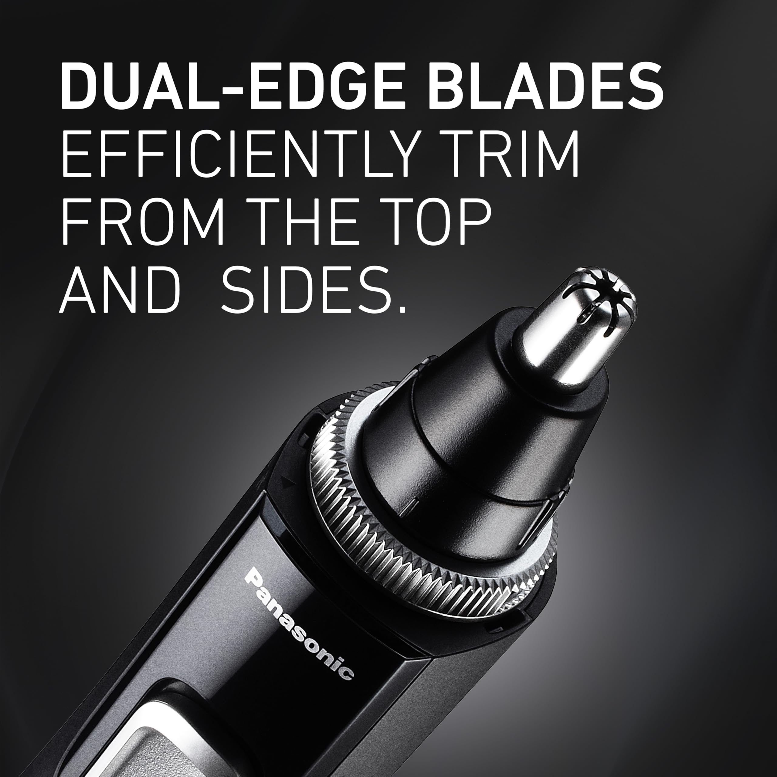 Panasonic ER-GN70-K trimming nose hair demonstration showing comfortable safe use benefit