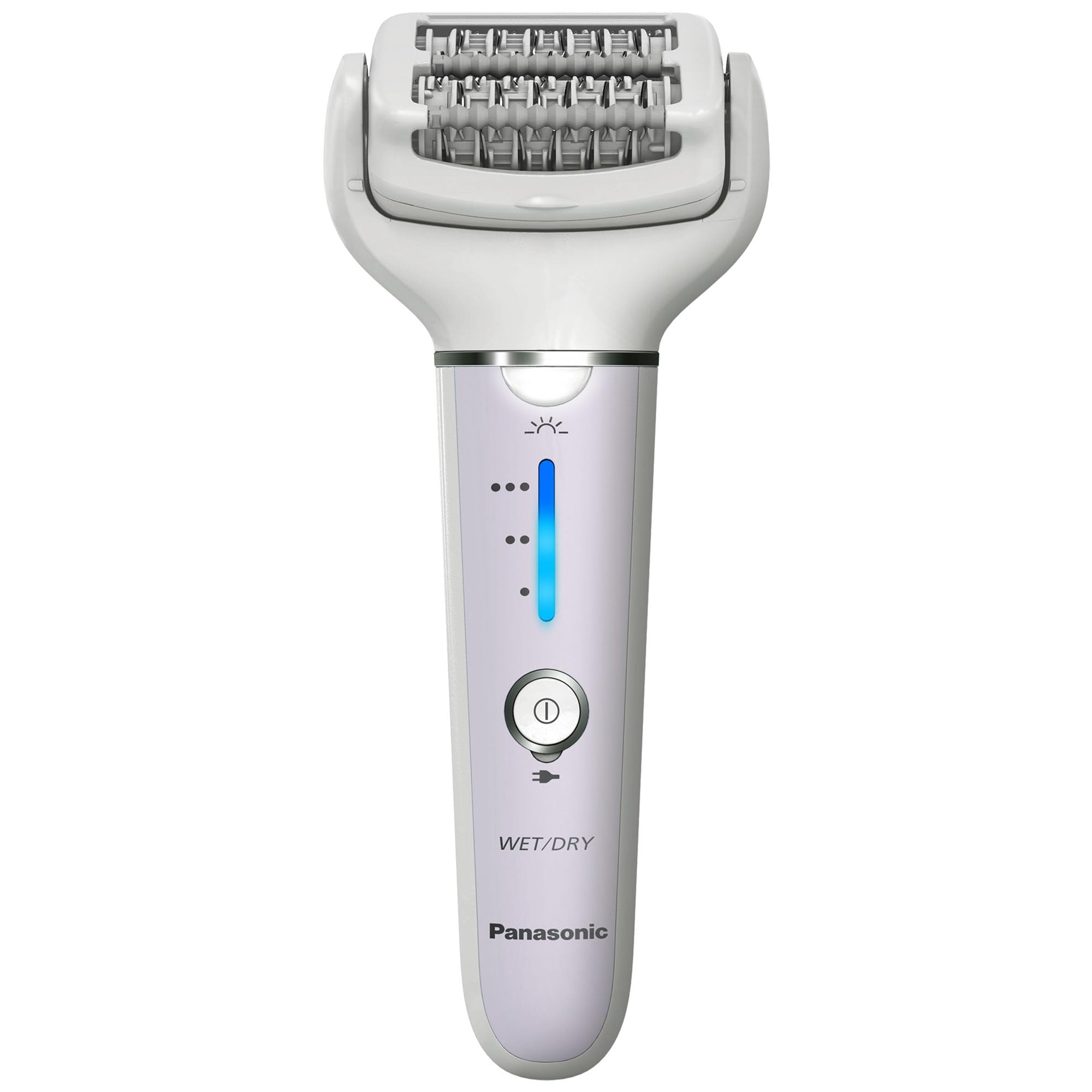 Panasonic close-up of 60 rotating tweezers capturing short hairs for efficient removal