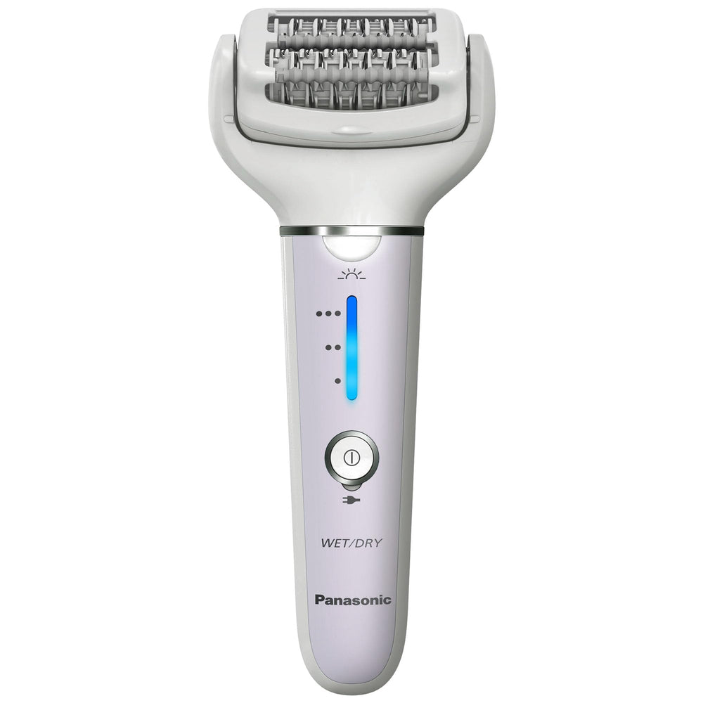 Panasonic close-up of 60 rotating tweezers capturing short hairs for efficient removal