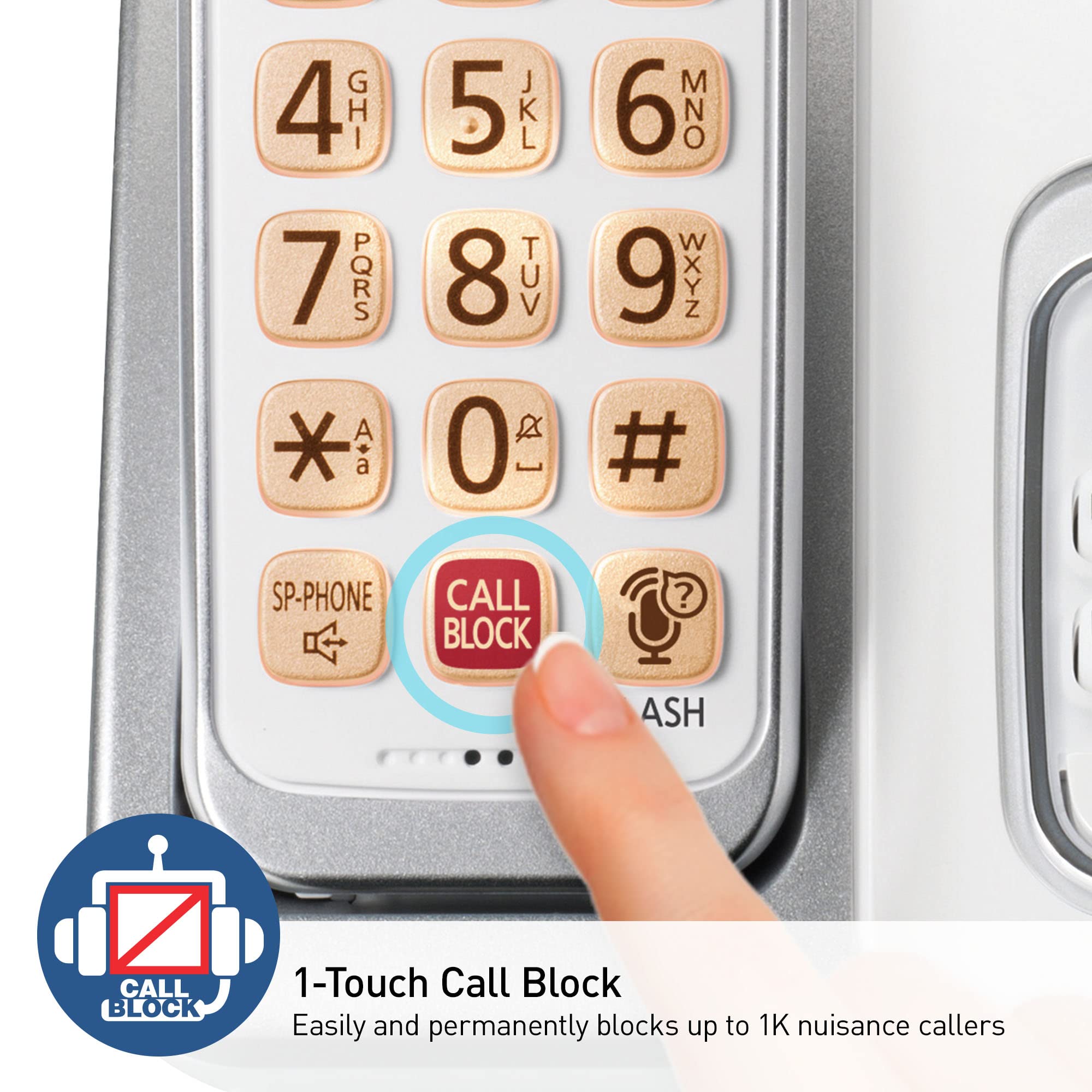 Panasonic handset 1.6-inch monochrome display with Talking Caller ID for fast identification