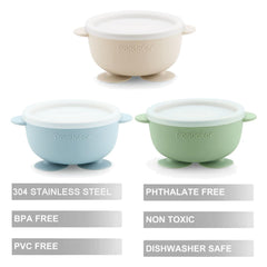 PandaEar suction base adhered to tray for stable feeding